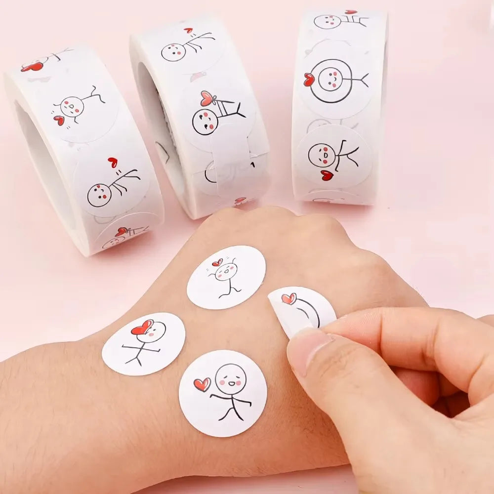 500pcs Cartoon Sticker Roll – Envelope Seals & Scrapbooking Labels Decorative Sticker Roll Nixie