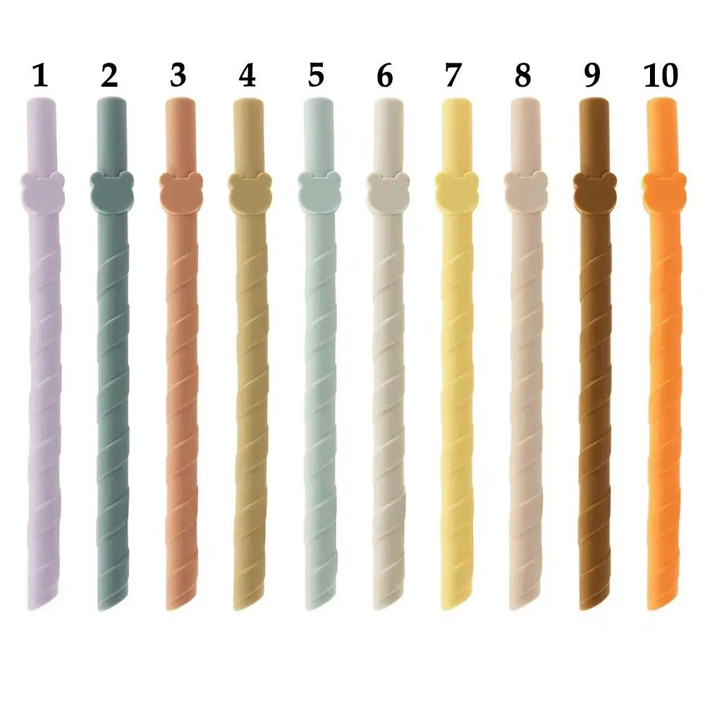 4-Pack Kids Food Grade Silicone Reusable Straws – Colorful Reusable Silicone Straws Nixie