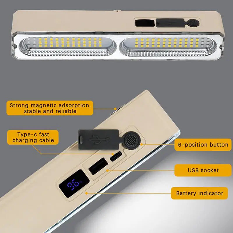 Rechargeable LED Camping Light Bar – Magnetic, 4 Modes, 3 Sizes LED Camping Light Nixie