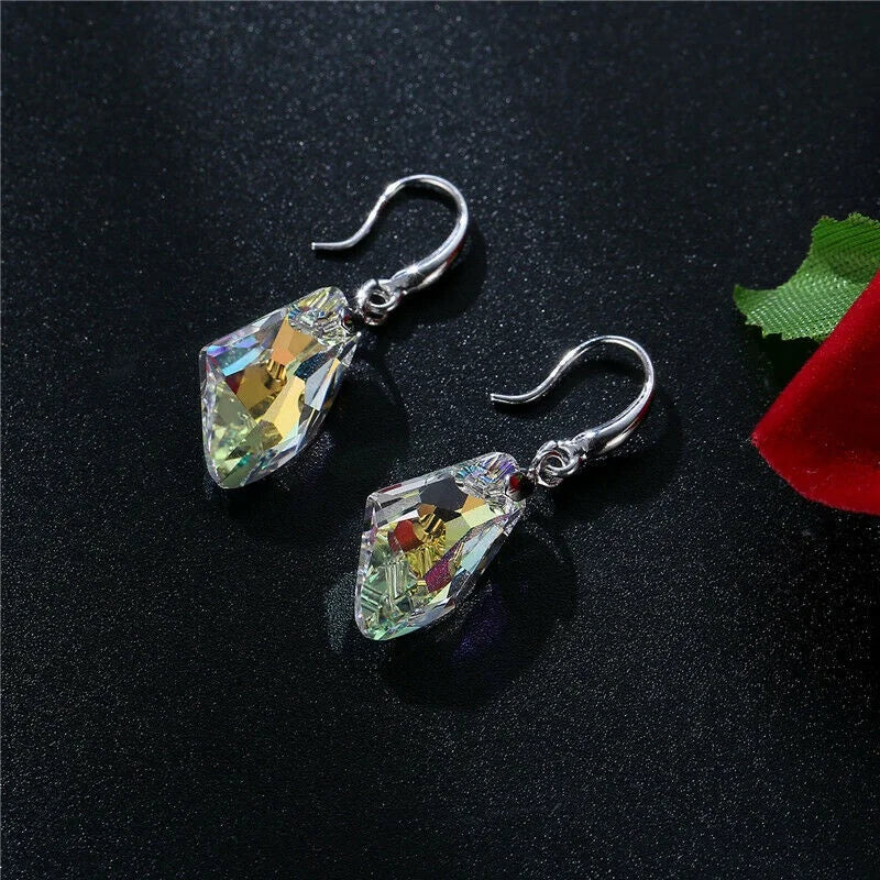 Crystal Rhinestone Necklace & Earrings Jewelry Set for Women
