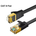 Cat 8 Ethernet Cable 40Gbps 2000MHz RJ45 LAN – 1m to 30m Ethernet Network Cable Nixie CAT8 Flat Black 0.5M