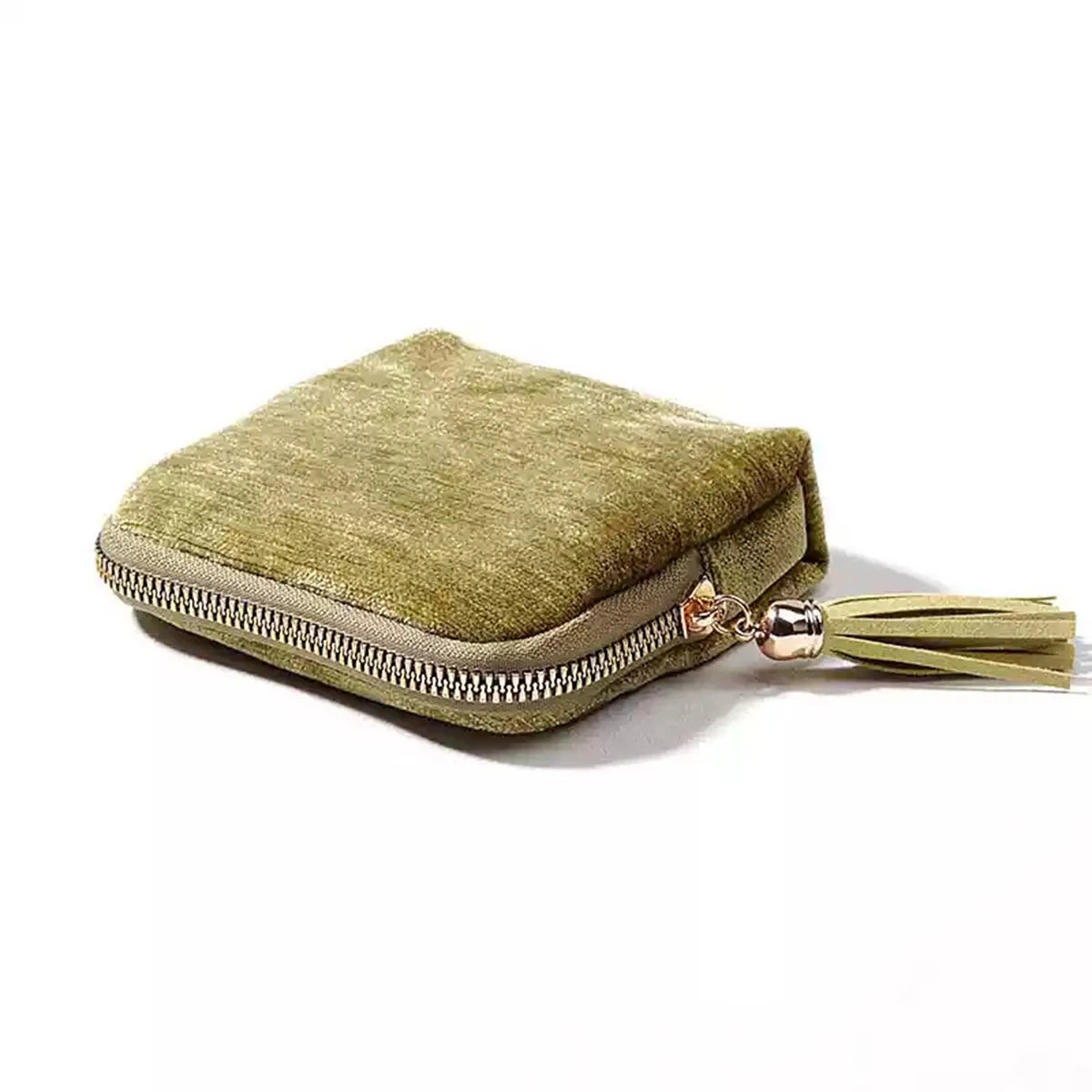 Travel Jewelry Organizer Pouch | Zipper Bag with Tassel & Velvet Lining Jewelry Travel Pouch Nixie Light yellow