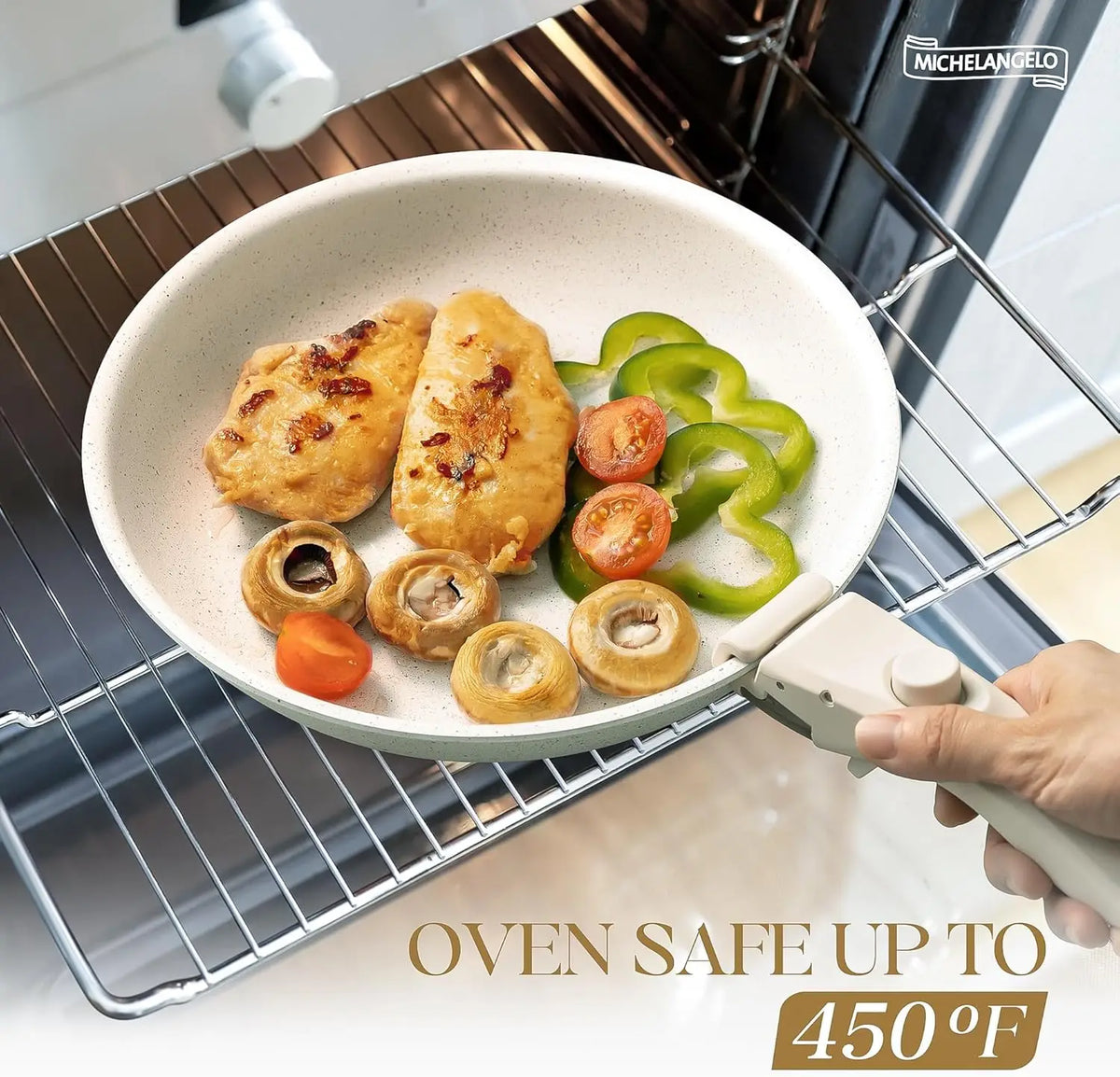 MICHELANGELO Nonstick Frying Pan Set – Granite Coated, Oven Safe Nonstick Cookware Set Nixie