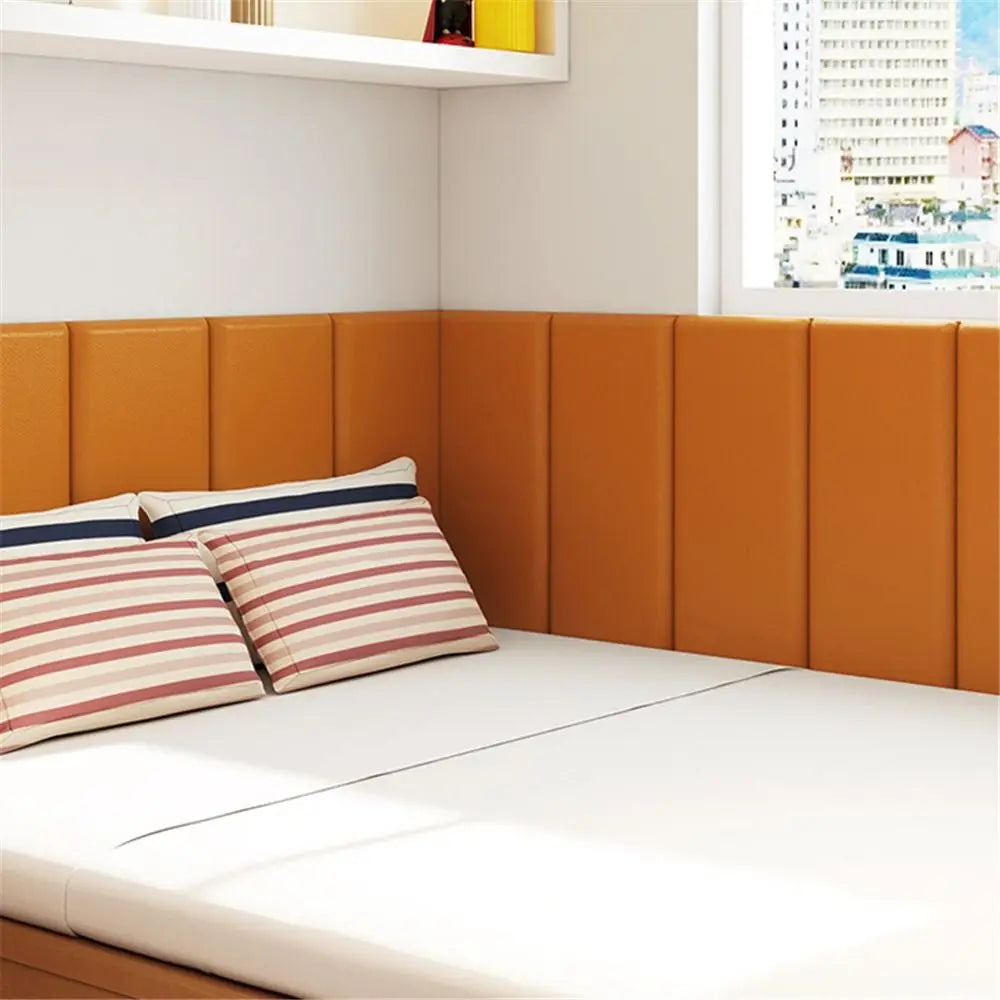 2pcs 3D Leather Soft Wall Panels Self-Adhesive 10mm Thick