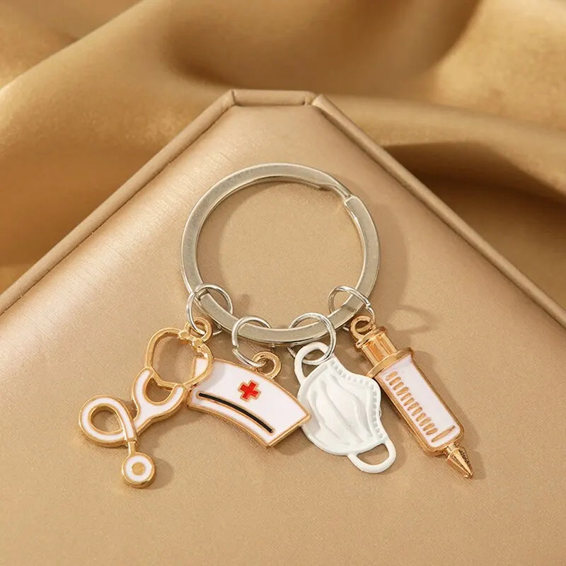 3-Piece Medical Theme Keychain Set – Nurse Doctor Quirky Style Novelty Keychain Set Nixie
