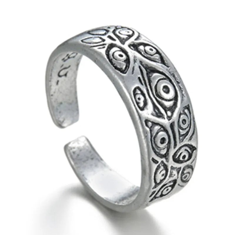 Vintage Punk Dragon Snake Tiger Adjustable Ring | Unisex Fashion Ring Nixie Champagne