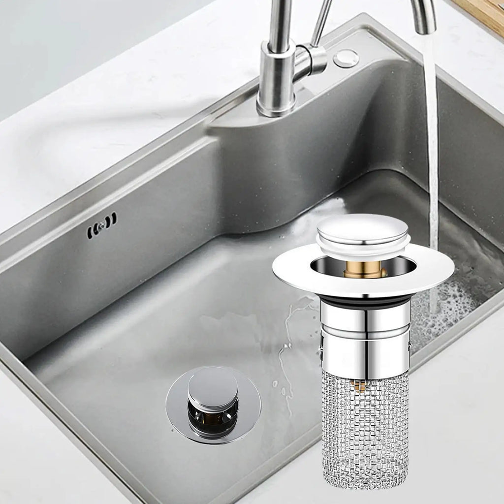 Stainless Steel Pop-Up Sink Drain Stopper & Hair Catcher Sink Drain Stopper Nixie