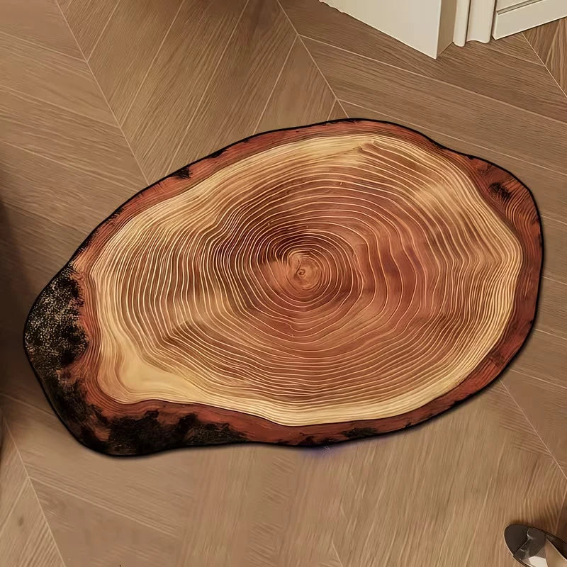 Wood Grain Bathroom Mat – Non-Slip Stump Design 50×80cm Bathroom Mat Nixie