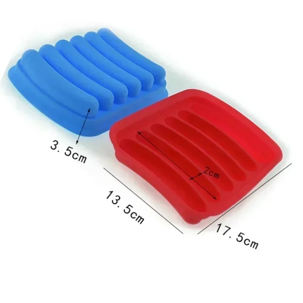 6-Cavity Silicone Sausage Mold with Lid – DIY Baking Tray Silicone Baking Mold Nixie