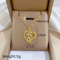Women's Gold Heart Pendant Necklace | Copper & Zircon Choker Pendant Necklace Nixie XL2606-571
