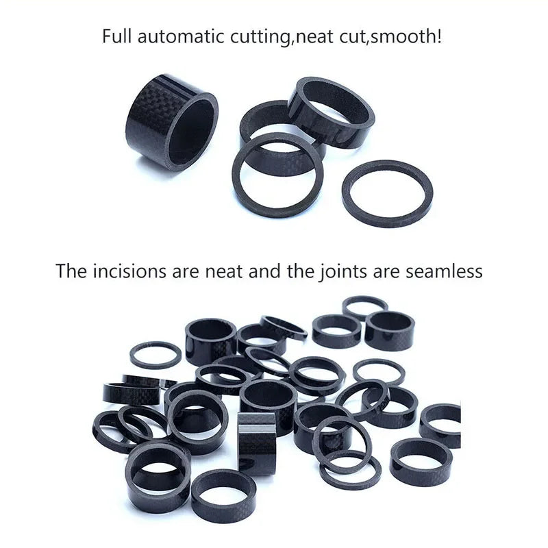 BUCKLOS 11pc Carbon Fiber Bike Stem Spacers 1-1/8" MTB Road Bike Stem Spacers Nixie
