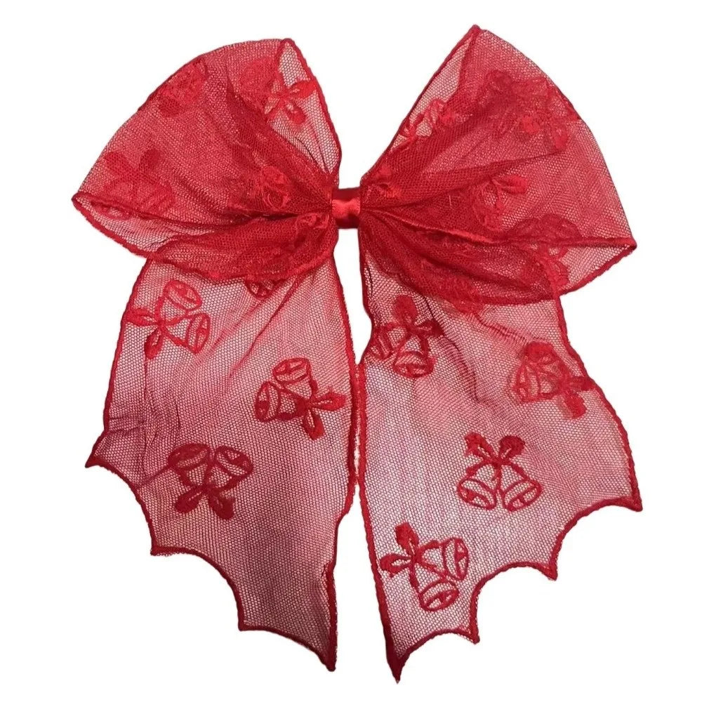 Gothic Lace Tulle Bow Hair Clips – Bat Halloween Hairpins Gothic Hair Clip Nixie 05