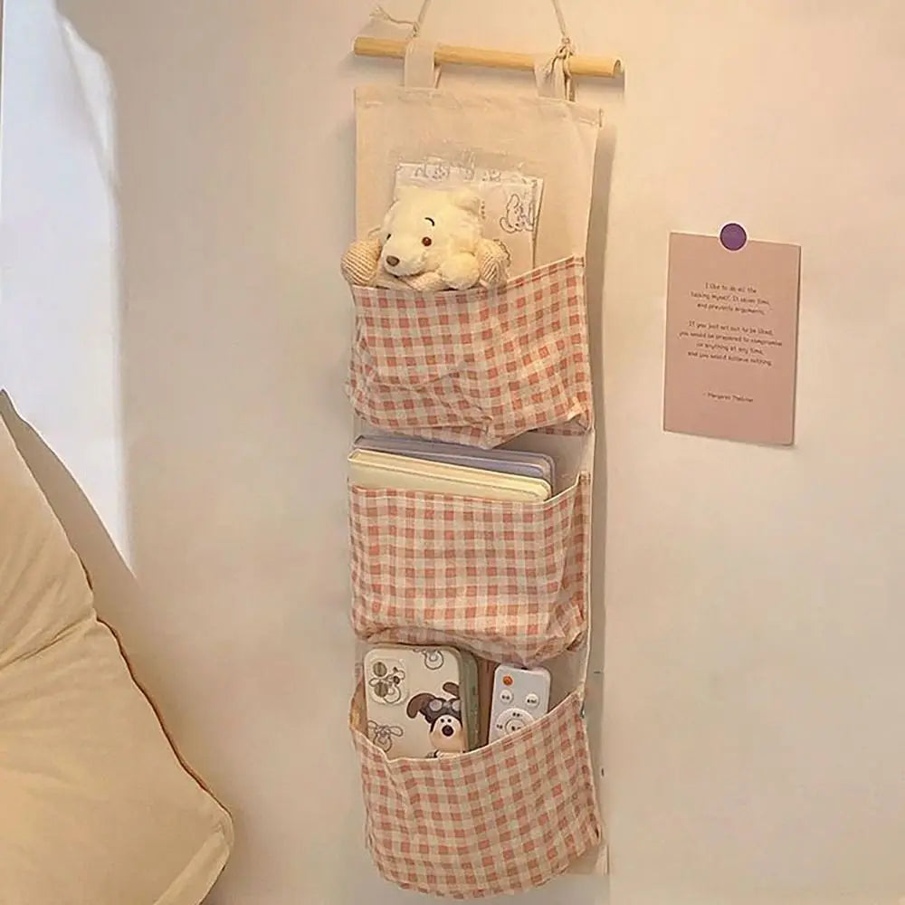 Plaid Hanging Storage Bag Large Capacity Closet Organizer Hanging Storage Bag Nixie