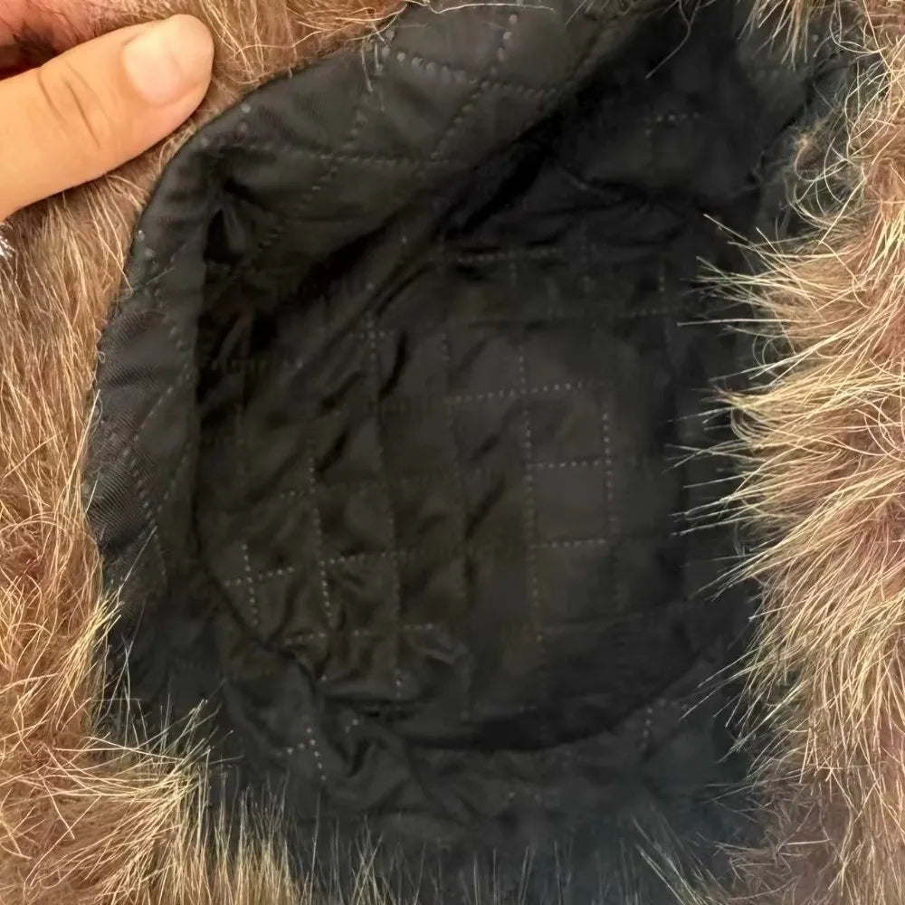 Faux Fur Raccoon Tail Winter Hat – Windproof Ear Protection Cap Faux Fur Winter Hat Nixie