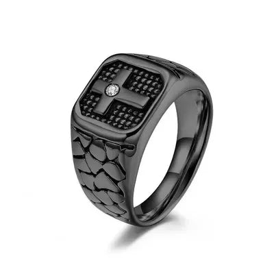 Punk Cross Ring Silver Gold Vintage Unisex Sizes 6–10 Fashion Ring Nixie black 4