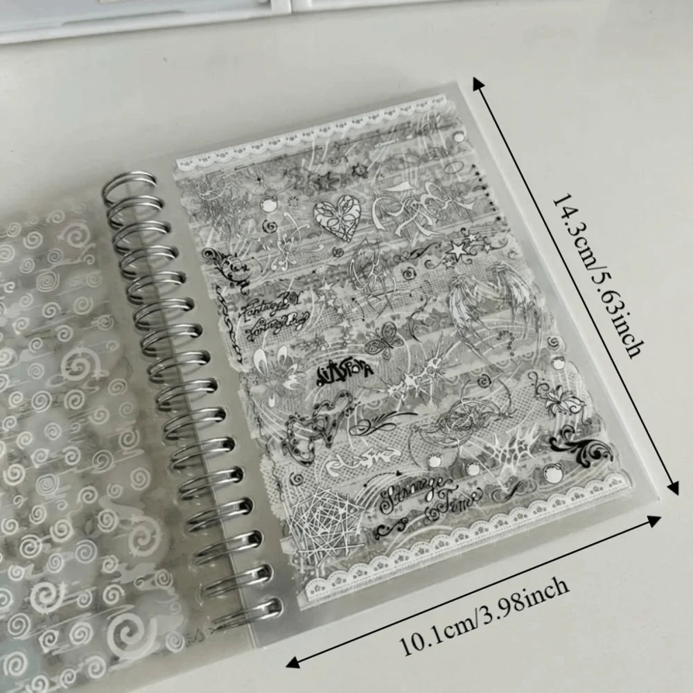 32-Sheet Floral PET Sticker Book – Spiral Bound Journal Stickers Sticker Book Nixie