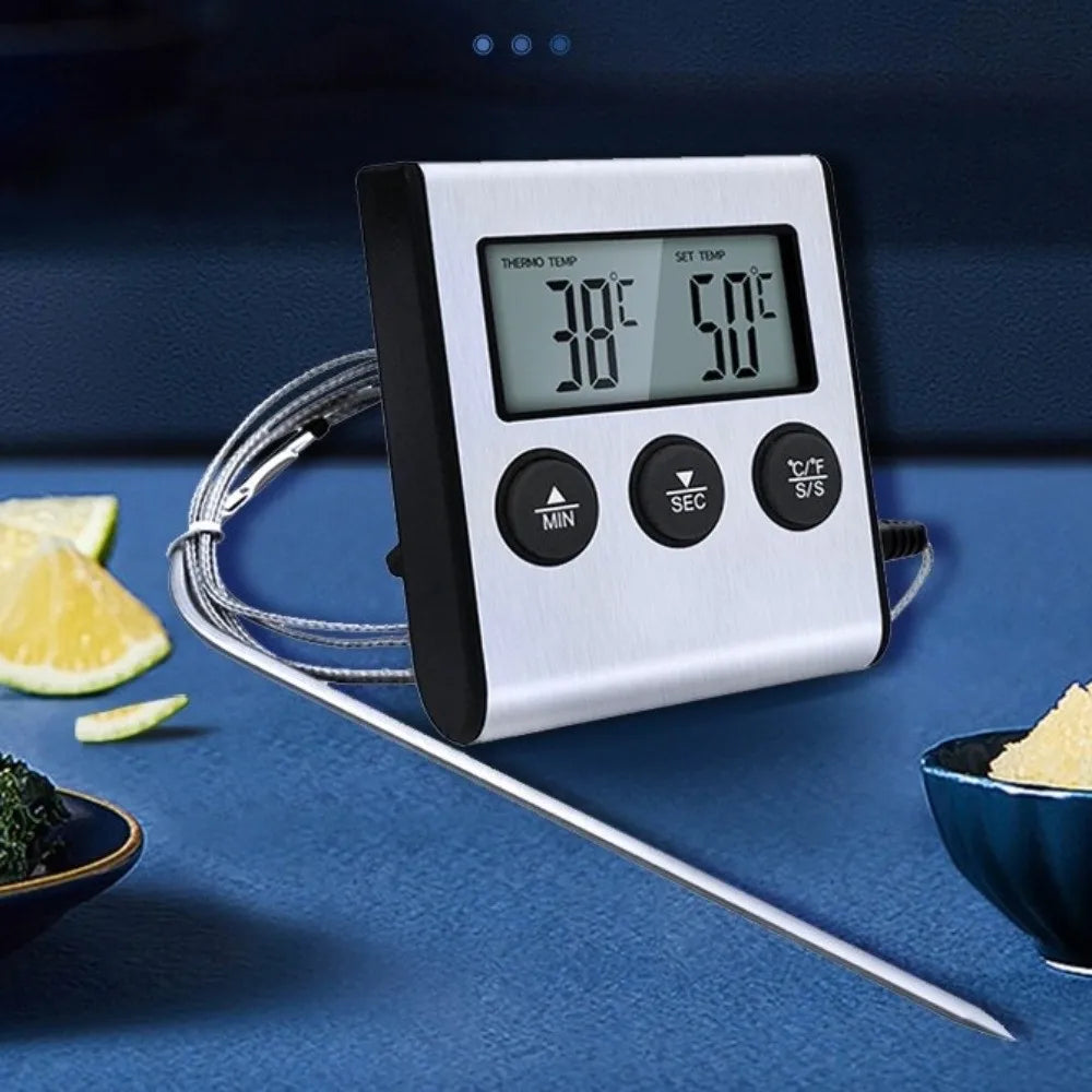 Wireless Probe Meat Thermometer with Timer & LCD Display