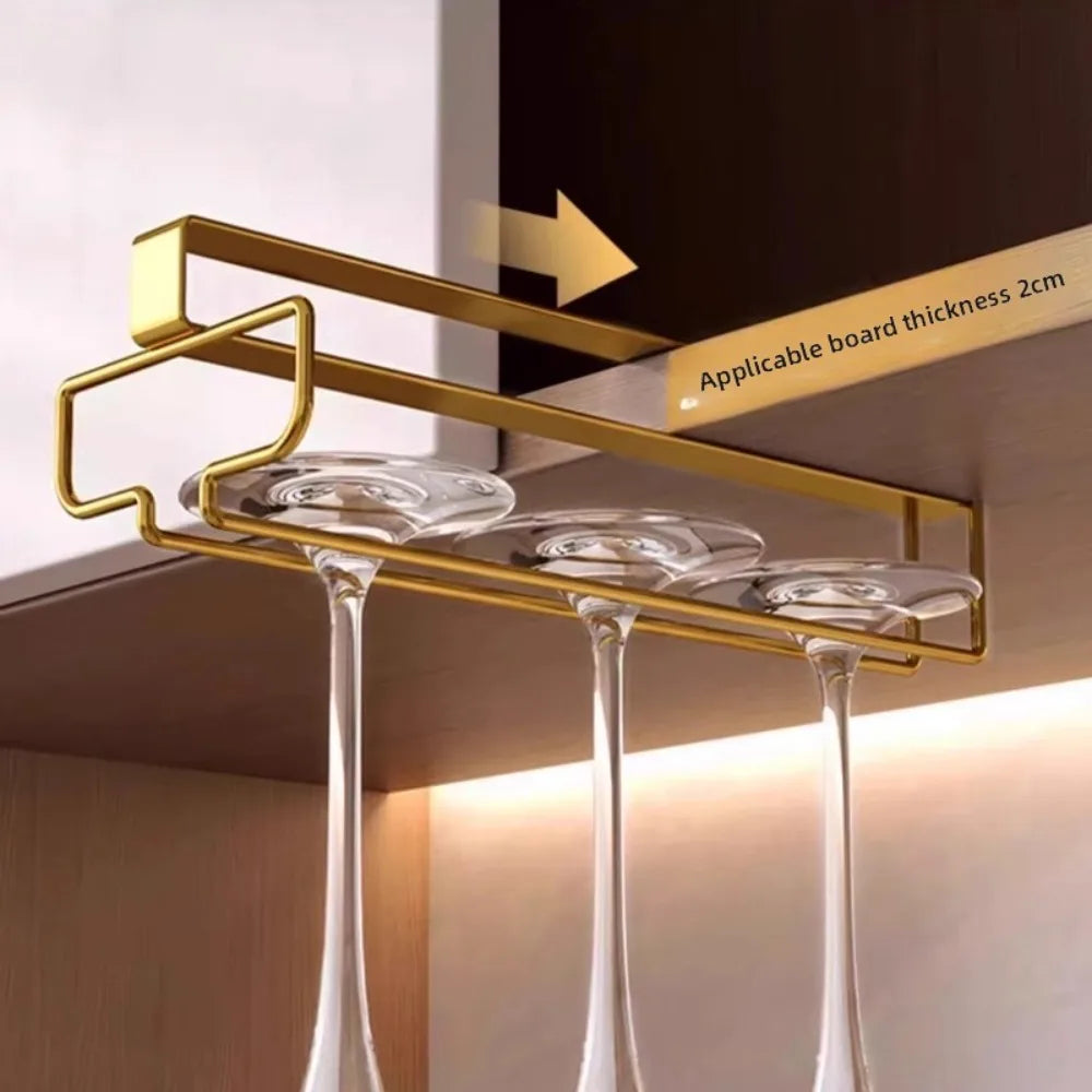 Hanging Wine Glass Rack – No-Drill Inverted Drain Shelf Wine Glass Rack Nixie
