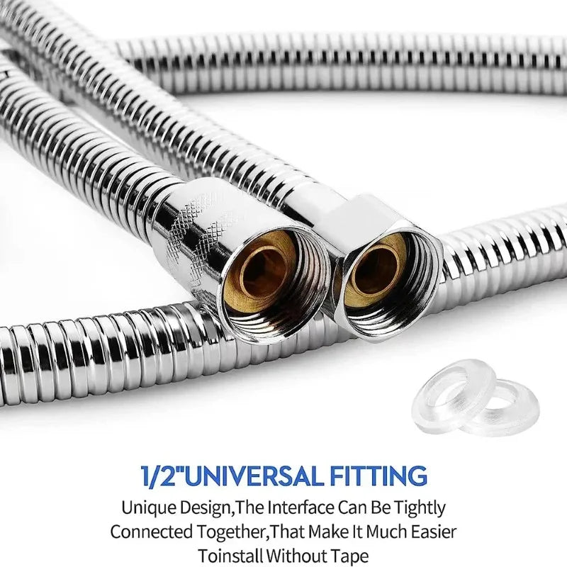 2M Stainless Steel Shower Hose Extension Tube | Bathroom Shower Hose Extension Nixie