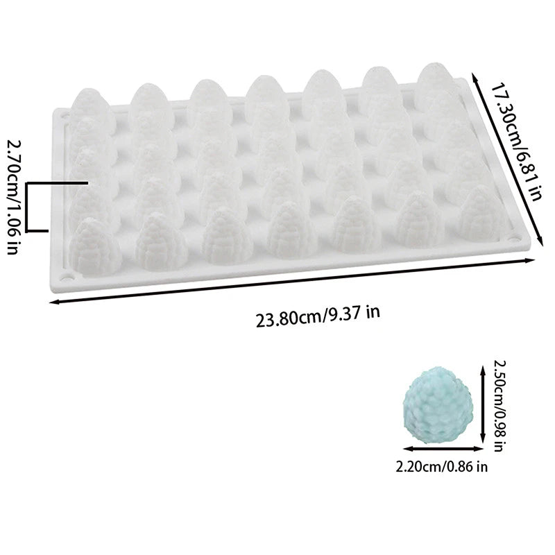 3D Raspberry Silicone Mold – 35-Cavity Baking & Candy Mould