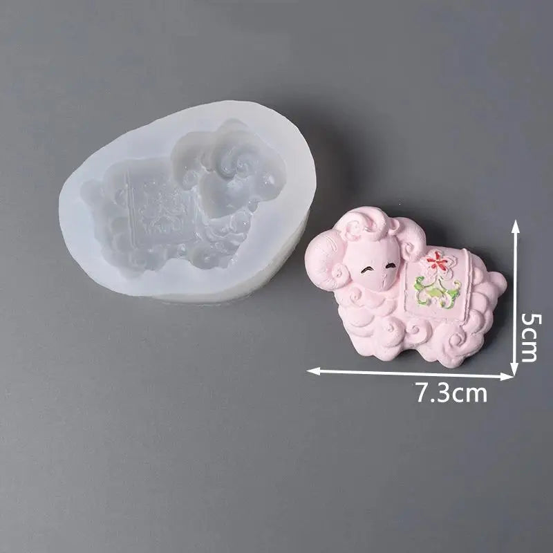 3D Sheep Silicone Mold – Food-Safe DIY Cake, Candle & Soap Silicone Craft Mold Nixie