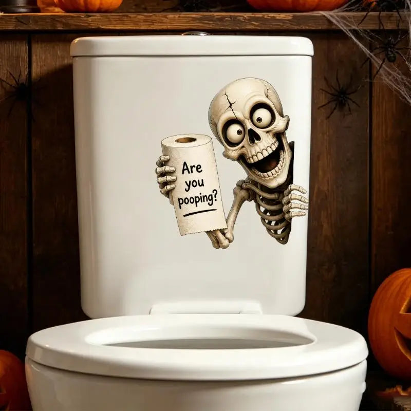 Halloween Toilet Stickers – Waterproof Ghost & Skeleton Decals