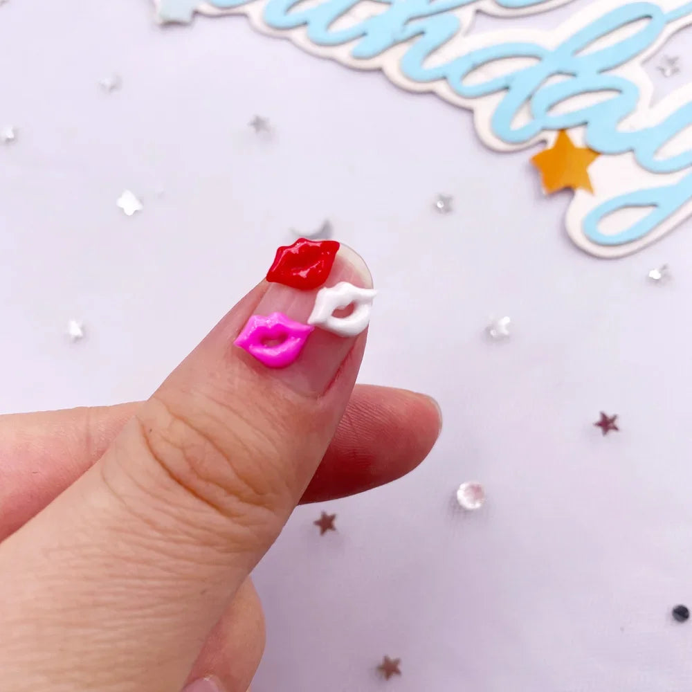 100pcs Resin Lip Flatback Rhinestones – Nail Art & DIY Crafts Nail Art Rhinestones Nixie