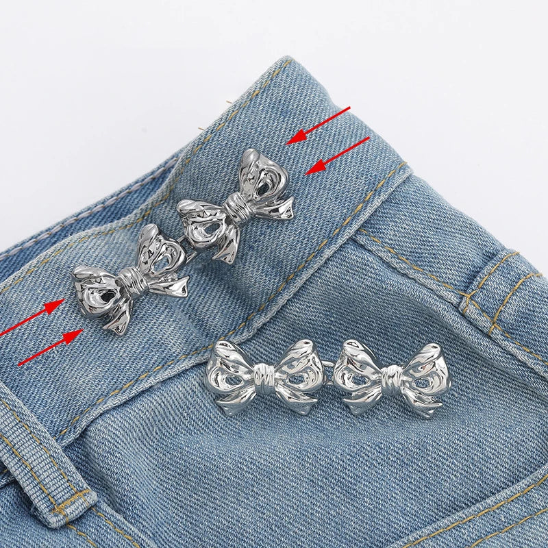Butterfly Clasp Waist Tightener – Adjustable No-Sew Jean Button Waistband Clip Nixie