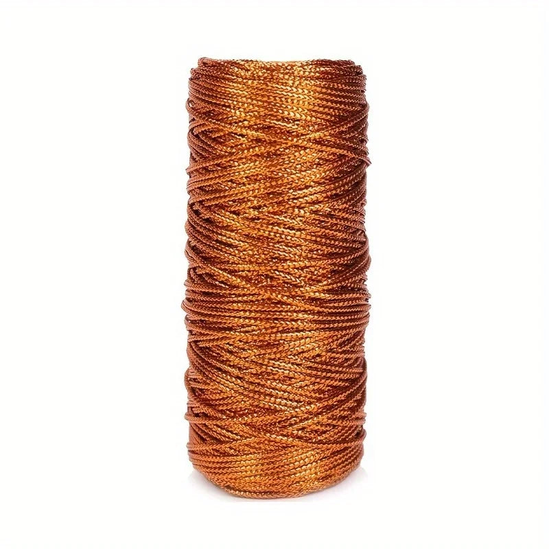 1.5mm 100M Gold Silver Macrame Cord Rope for DIY Crafts Macrame Craft Cord Nixie YELLOW