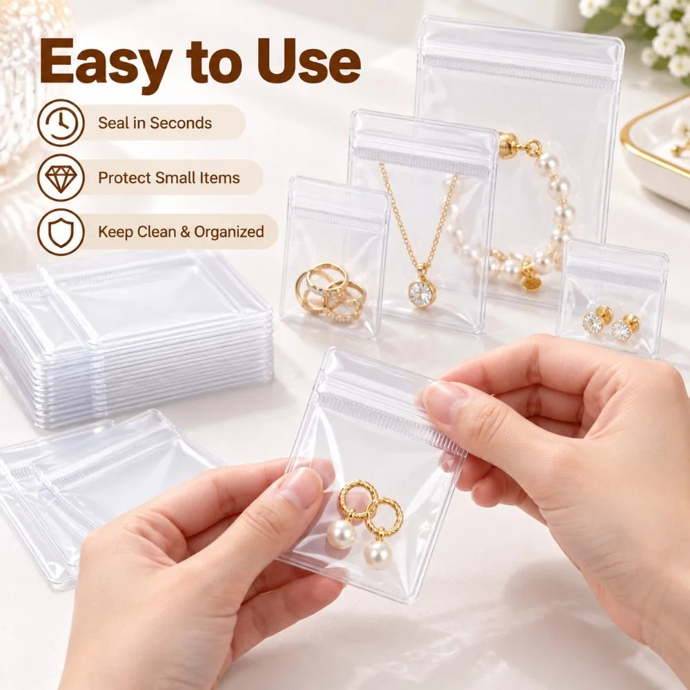 PVC Transparent Ziplock Jewelry Bags – Rings, Earrings & More Jewelry Storage Bags Nixie