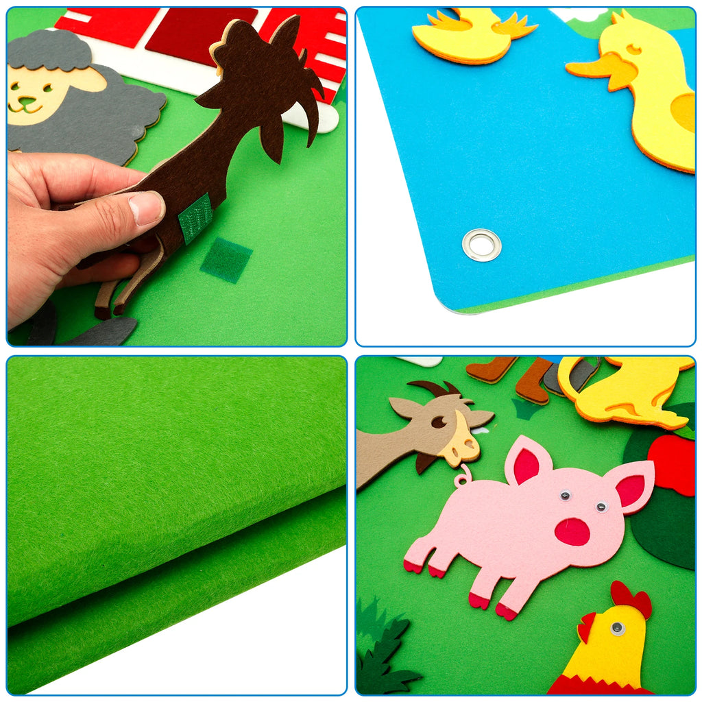Farm Animals Felt Story Board Set – Toddler Learning Toy Felt Story Board Set Nixie