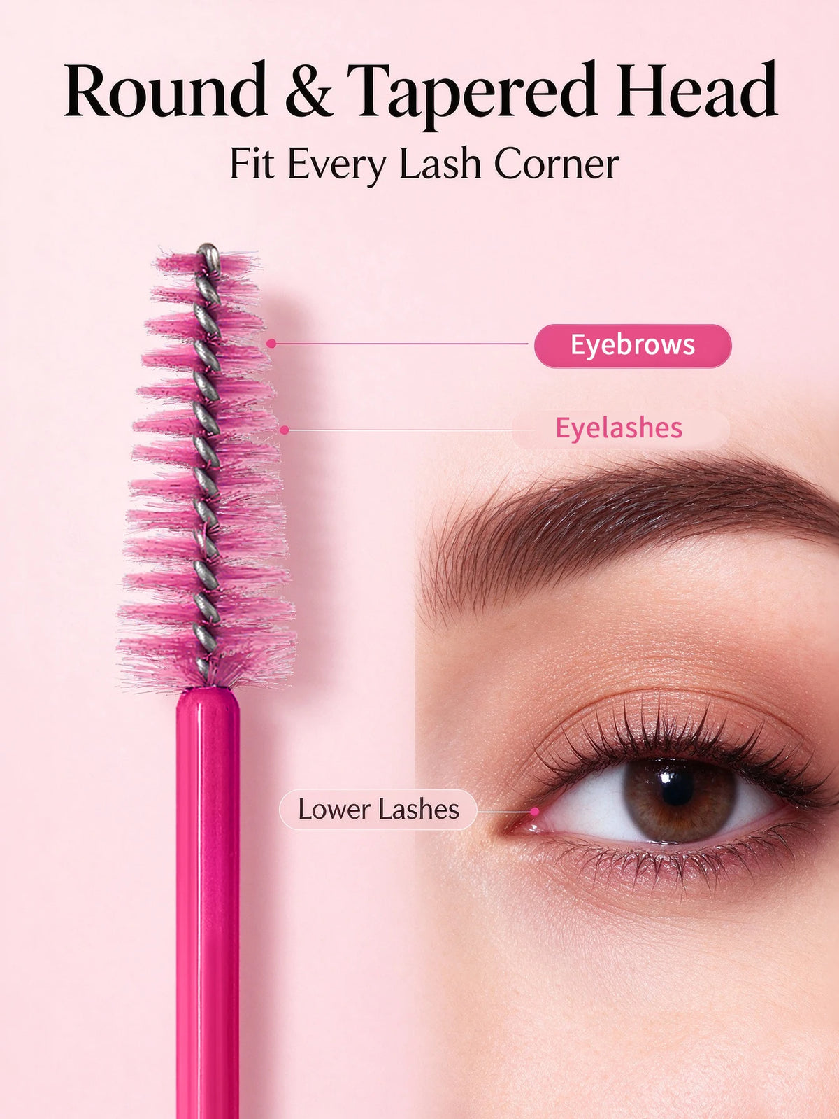 50 Pcs Mascara Wands Spoolie Eyelash & Eyebrow Brush Set Spoolie Brush Set Nixie