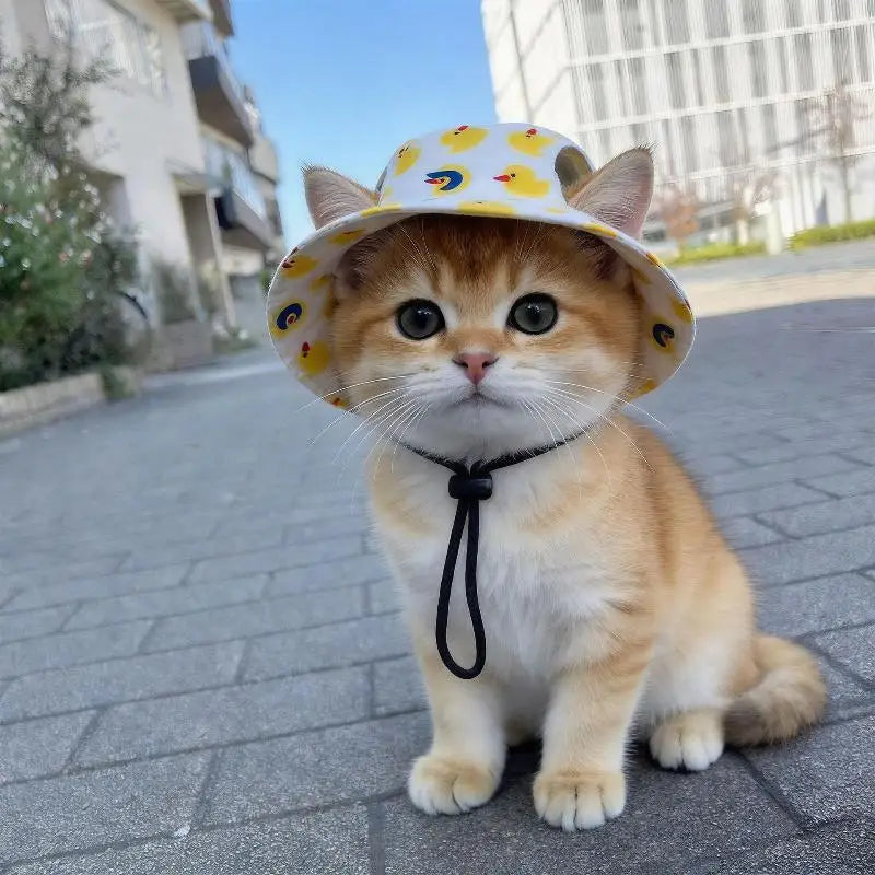 Pet Cowboy Sun Hat for Cats & Small Dogs with Ear Holes Pet Costume Hat Nixie