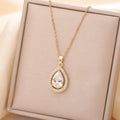 Waterdrop Zircon Pendant Choker Necklace – Gold | Nixie Pendant Necklace Nixie XL2165-2 40cm