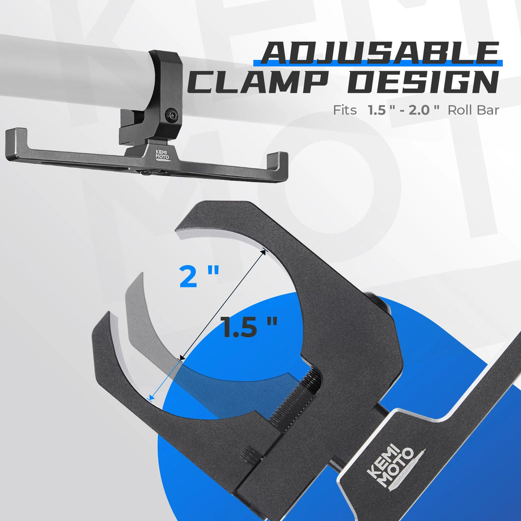 KEMIMOTO UTV Aluminum Headset Hanger – 1.5"–2" Roll Cage UTV Roll Bar Hanger Nixie