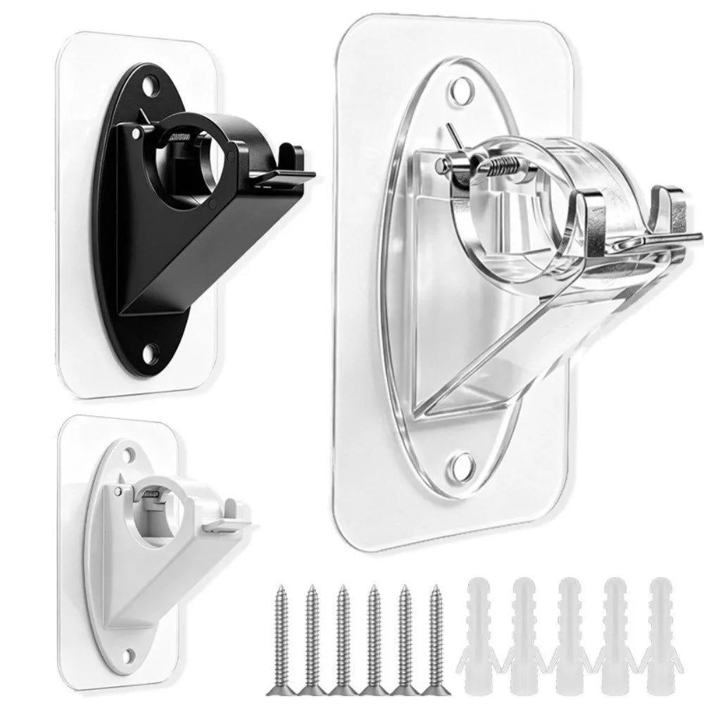 No-Drill Curtain Rod Brackets – Adhesive & Screw Dual Use 2pcs Curtain Rod Brackets Nixie