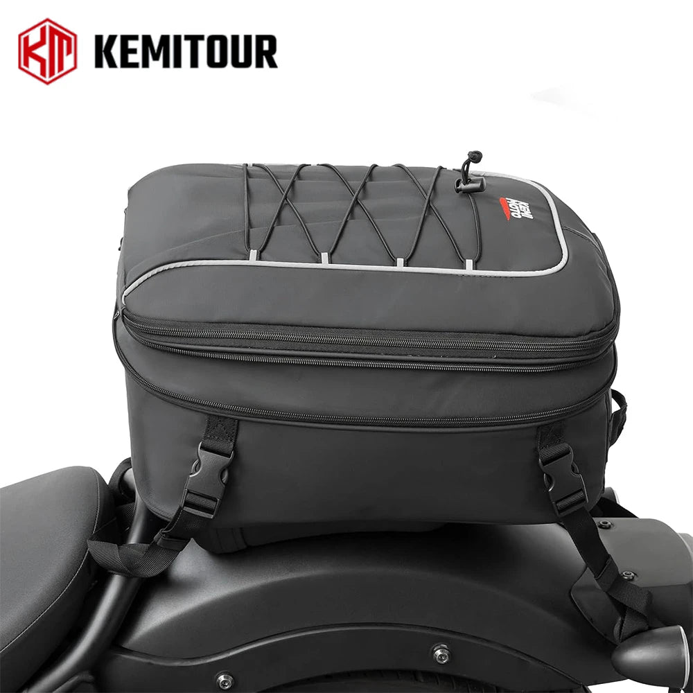 KEMITOUR 22L-30L Waterproof Motorcycle Tail Bag + Rain Cover Motorcycle Tail Bag Nixie