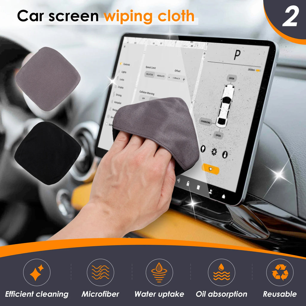 2Pcs Microfiber Car Screen Cleaner Cloth – Reusable Wipes Screen Cleaning Cloth Nixie