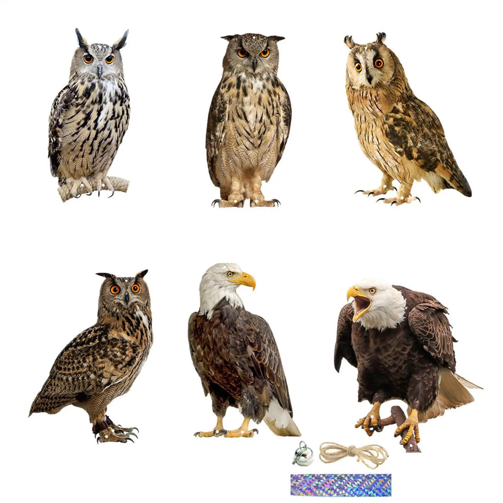Fake Owl Decoy with Bells – Hanging Waterproof Bird Repeller Bird Repeller Decoy Nixie