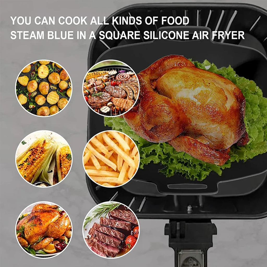 2Pcs Silicone Air Fryer Liners for Ninja Dual – Reusable Air Fryer Liner Nixie
