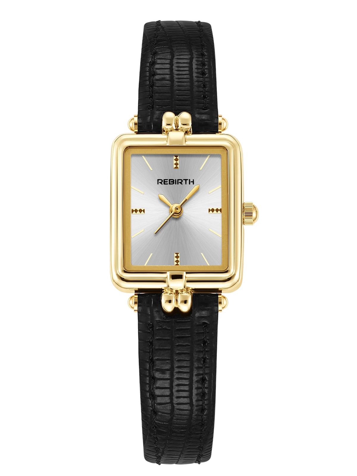 REBIRTH Roman Scale Quartz Watch | Leather Band Minimalist Quartz Wrist Watch Nixie Silver