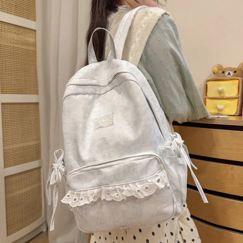Japanese Style Canvas Backpack for Women | Campus & Travel Canvas Backpack Nixie