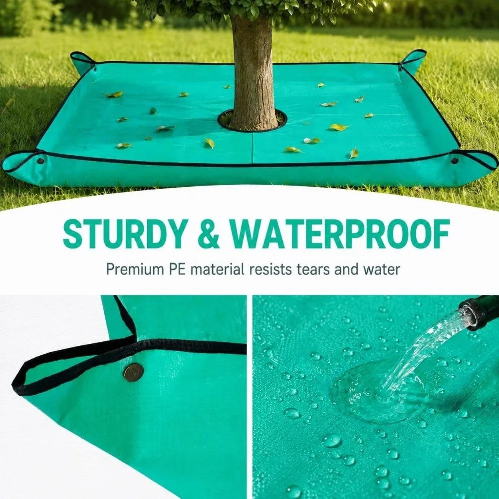 Foldable PE Garden Pruning Tarp 100x100cm – Leaf Catcher Mat
