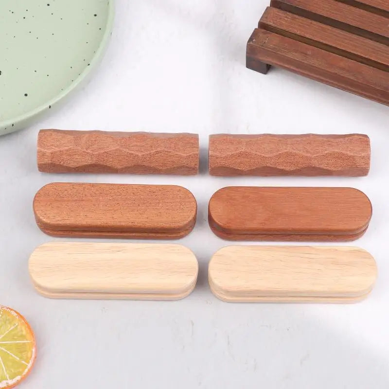 2Pcs Grilling Pan Sapele Wood Insulation Grip Anti-Scald Grilling Pan Set Nixie