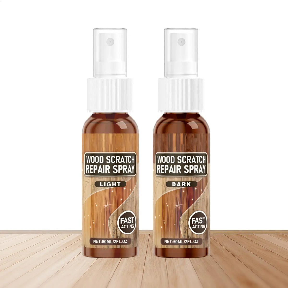 Wood Scratch Repair Spray 2pc – Furniture & Floor Restorer