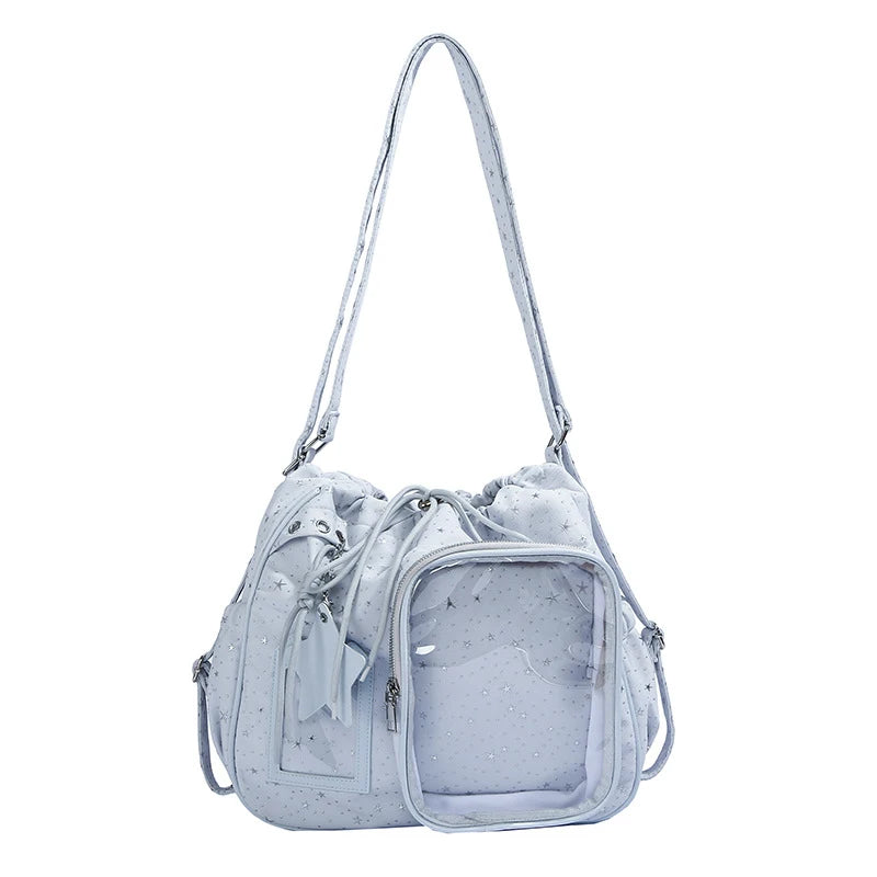 Star Print Drawstring Backpack – Large Crossbody Bag for Girls Drawstring Backpack Nixie