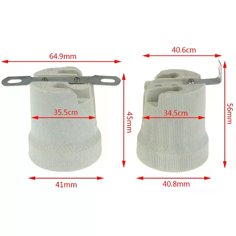 E27 Ceramic Light Bulb Socket Holder – High Temp Resistant
