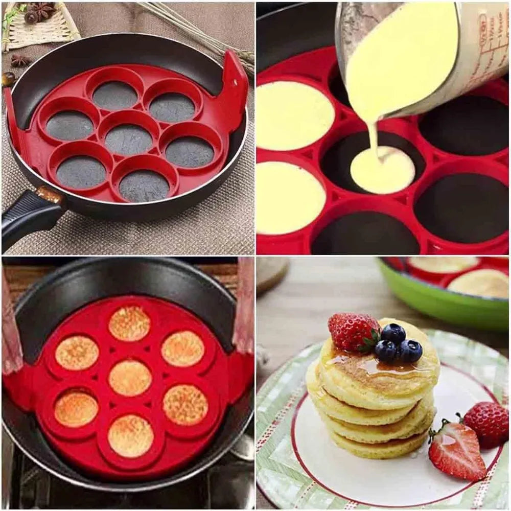 Silicone Pancake & Egg Ring Mold – Non-Stick Reusable Maker