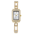 Women's Rhinestone Quartz Watch – White Dial Luxury Style Women's Quartz Watch Nixie Gold