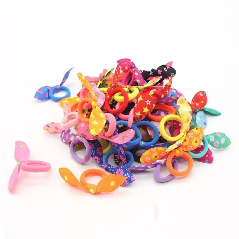 Bunny Ear Hair Bands 24 Mixed Colors – Nylon Cotton Elastics Elastic Hair Bands Nixie